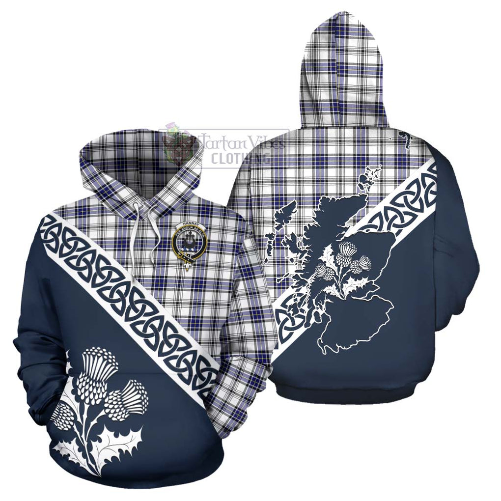 Tartan Vibes Clothing Hannay Tartan Hoodie Featuring Thistle and Scotland Map