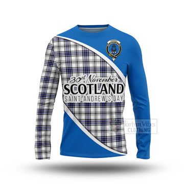 Hannay Family Crest Tartan Long Sleeve T-Shirt Celebrate Saint Andrew's Day in Style