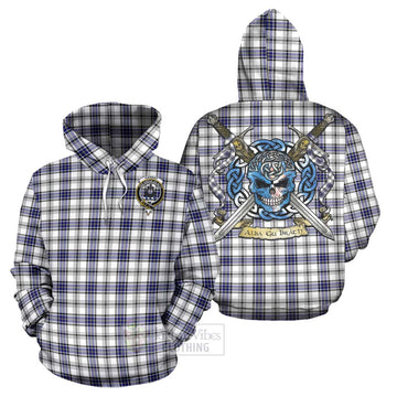 Hannay Tartan Hoodie with Family Crest Celtic Skull Style