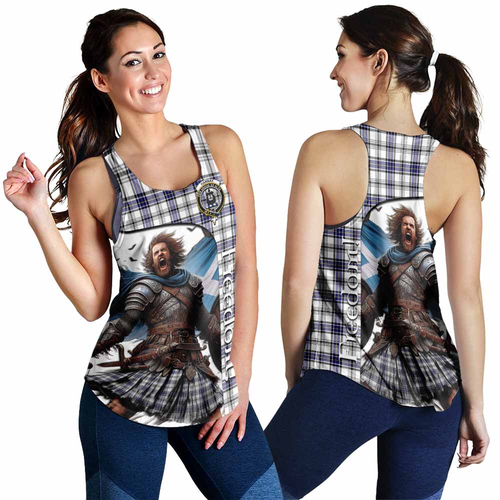 Tartan Vibes Clothing Hannay Crest Tartan Women's Racerback Tanks Inspired by the Freedom of Scottish Warrior