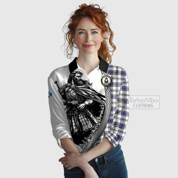 Hannay Tartan Clan Crest Women's Casual Shirt with Highlander Warrior Celtic Style