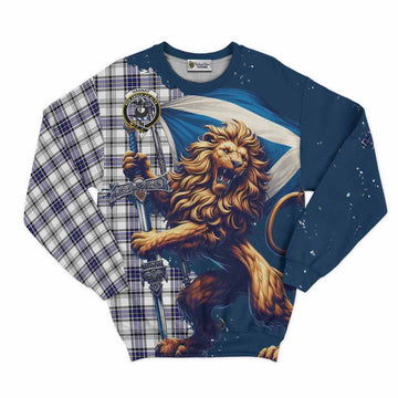 Hannay Tartan Family Crest Sweatshirt with Scottish Majestic Lion