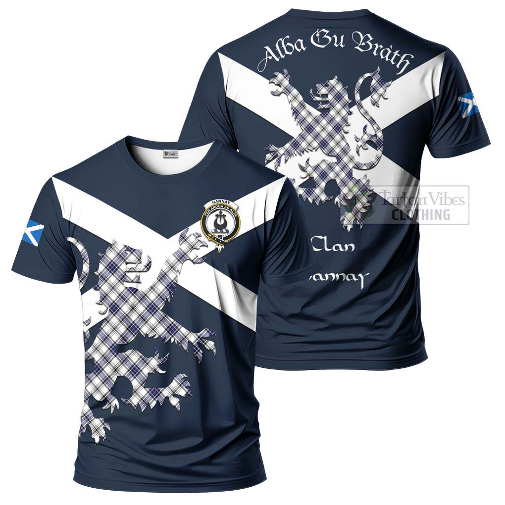 Tartan Vibes Clothing Hannay Tartan Lion Rampant T-Shirt – Proudly Display Your Heritage with Alba Gu Brath and Clan Name