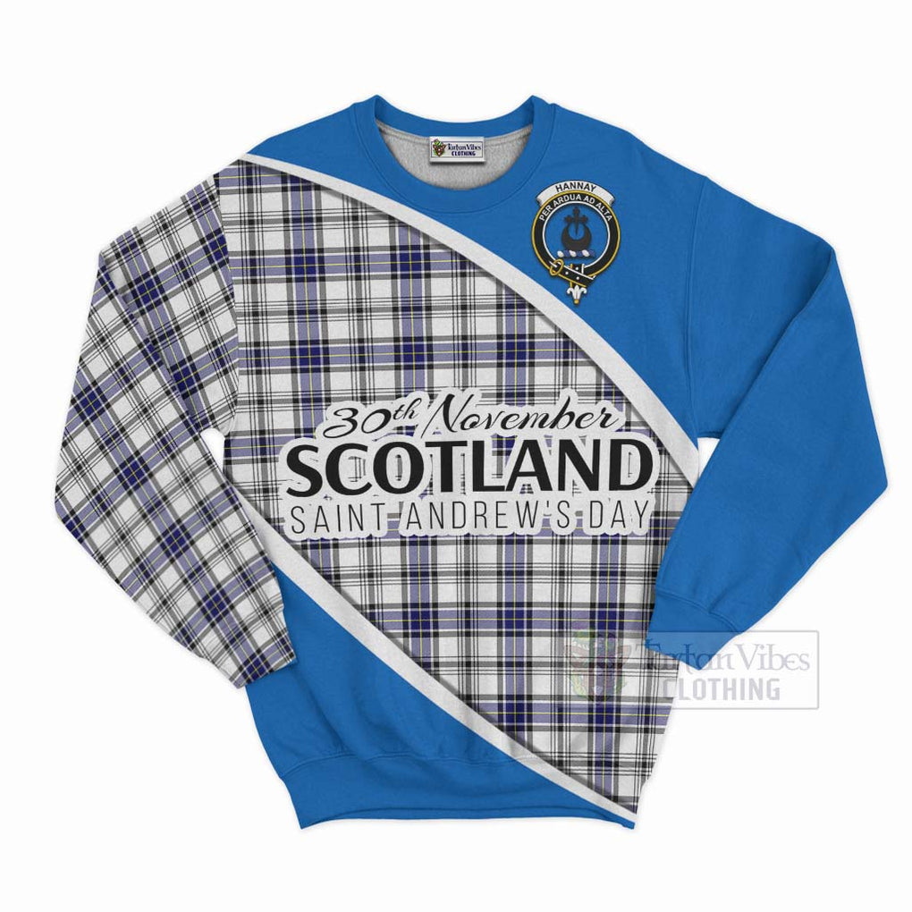 Tartan Vibes Clothing Hannay Family Crest Tartan Sweatshirt Celebrate Saint Andrew's Day in Style