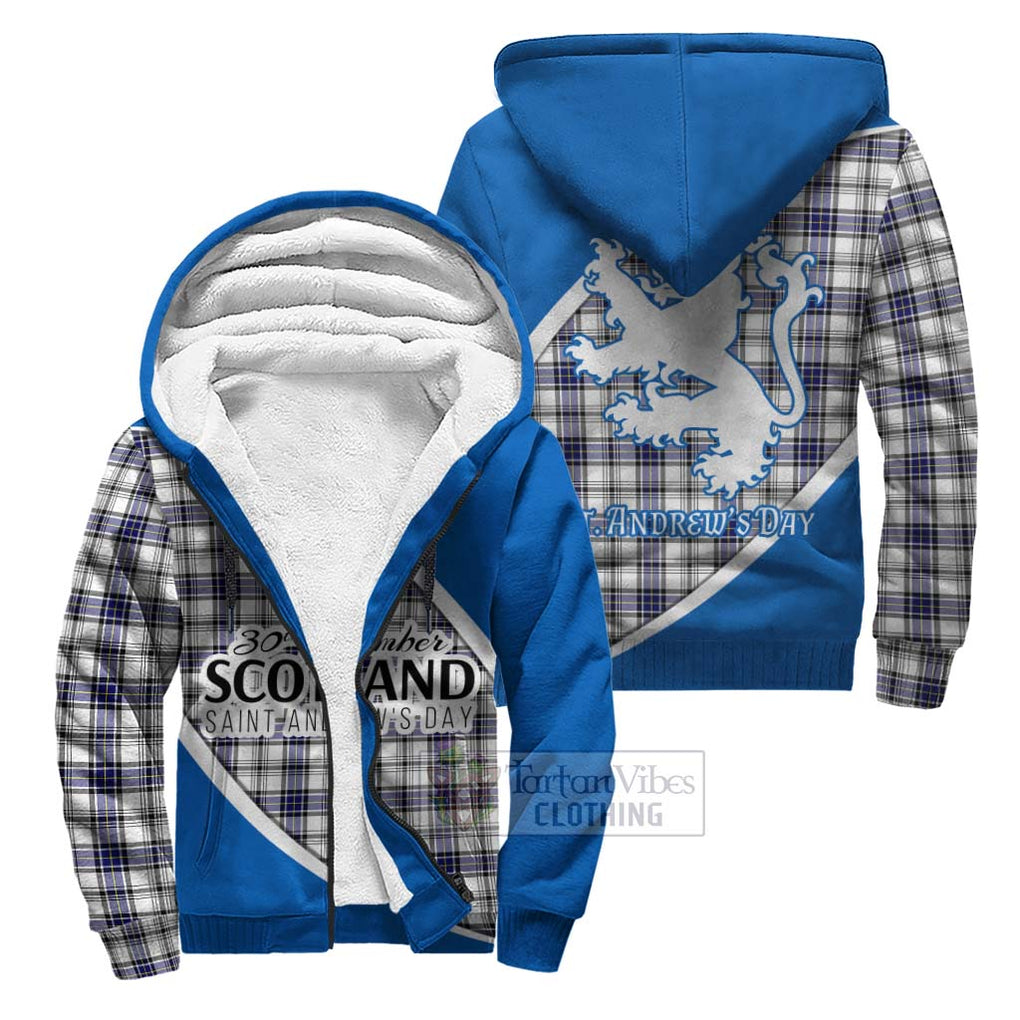 Tartan Vibes Clothing Hannay Family Crest Tartan Sherpa Hoodie Celebrate Saint Andrew's Day in Style