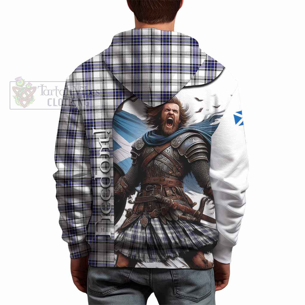 Tartan Vibes Clothing Hannay Crest Tartan Hoodie Inspired by the Freedom of Scottish Warrior