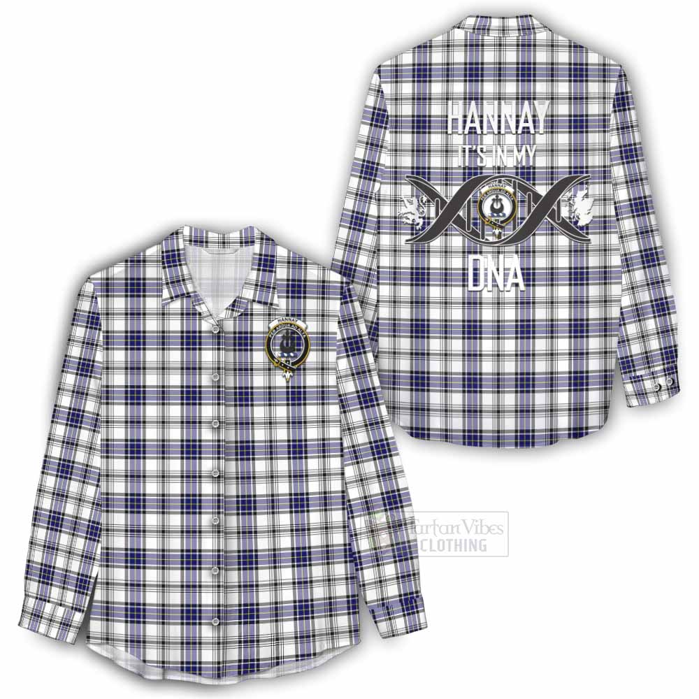 Tartan Vibes Clothing Hannay Tartan Women's Casual Shirt with Family Crest DNA In Me Style