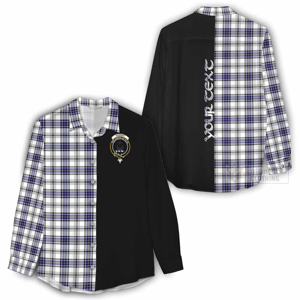 Tartan Vibes Clothing Hannay Tartan Women's Casual Shirt with Family Crest and Half Of Me Style