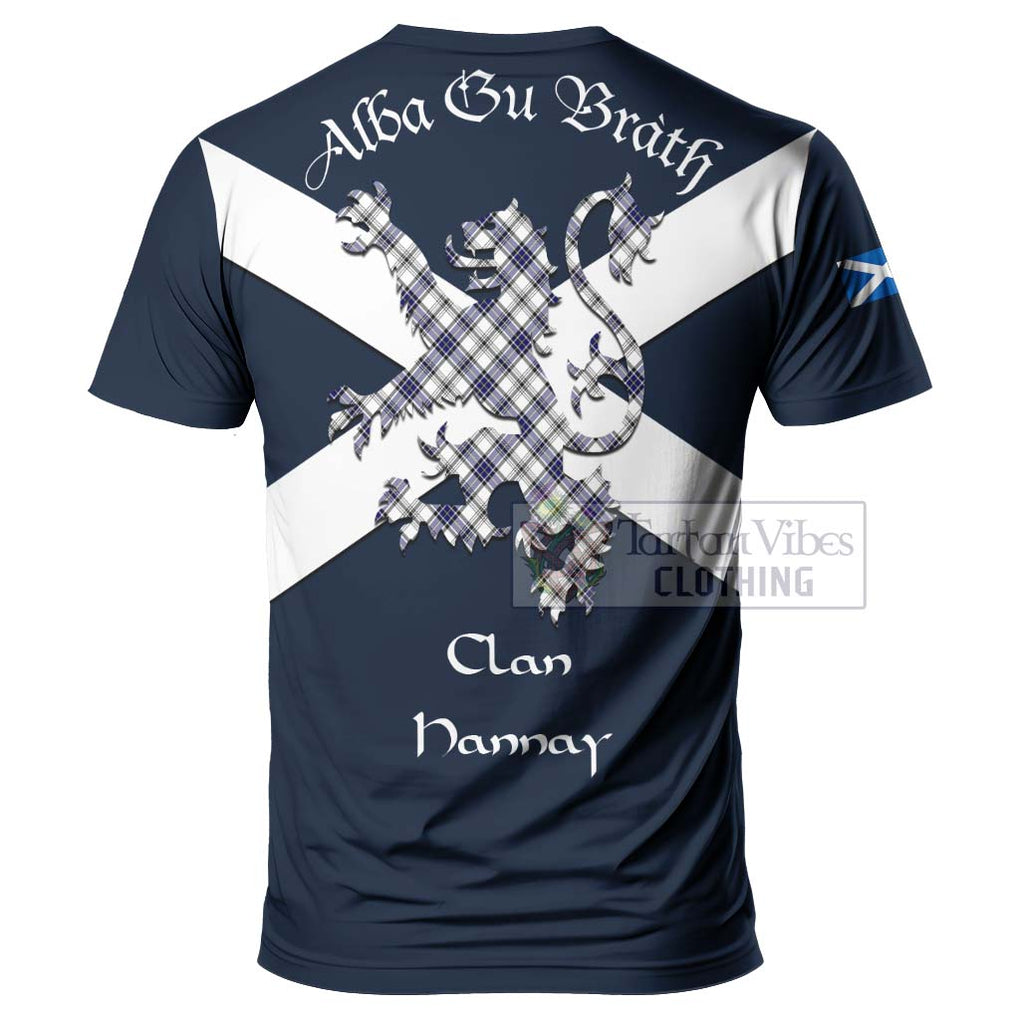 Tartan Vibes Clothing Hannay Tartan Lion Rampant T-Shirt – Proudly Display Your Heritage with Alba Gu Brath and Clan Name