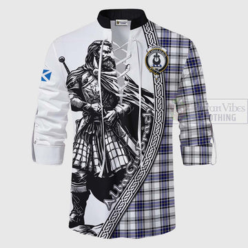 Hannay Tartan Clan Crest Ghillie Kilt Shirt with Highlander Warrior Celtic Style