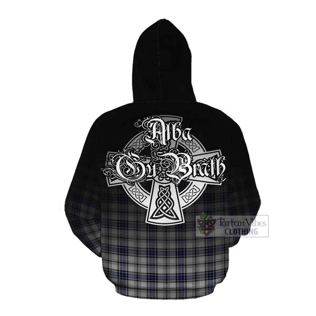 Tartan Vibes Clothing Hannay Tartan Cotton Hoodie Featuring Alba Gu Brath Family Crest Celtic Inspired