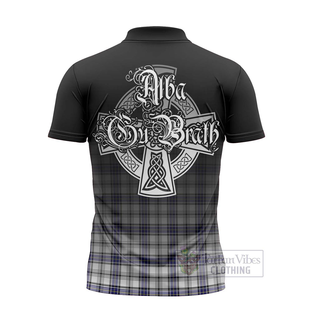 Tartan Vibes Clothing Hannay Tartan Zipper Polo Shirt Featuring Alba Gu Brath Family Crest Celtic Inspired