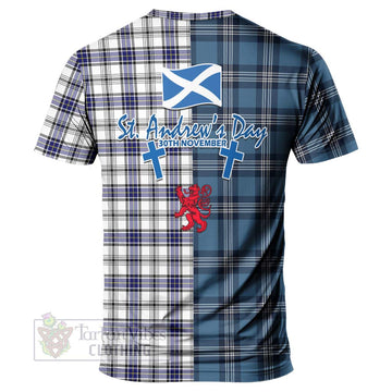 Hannay Tartan T-Shirt Happy St. Andrew's Day Half Tartan Style