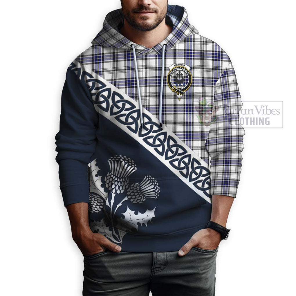 Tartan Vibes Clothing Hannay Tartan Hoodie Featuring Thistle and Scotland Map