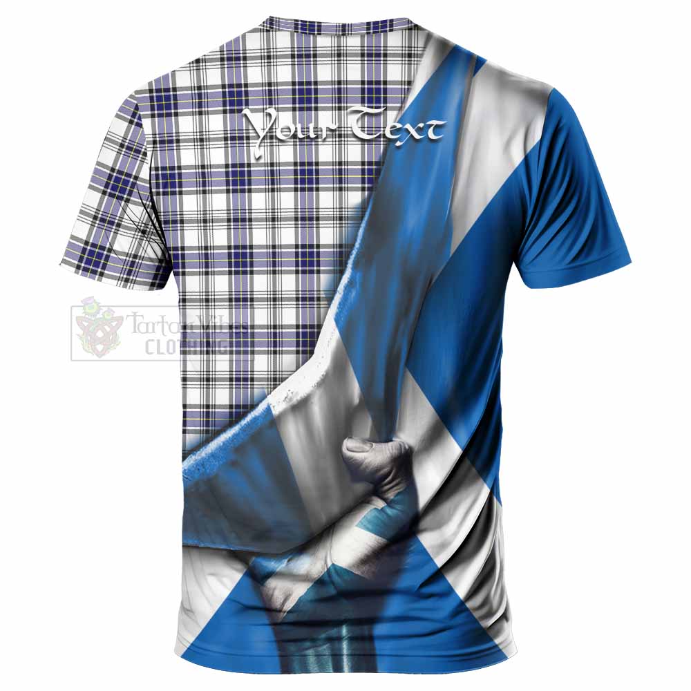 Tartan Vibes Clothing Hannay Tartan T-Shirt with Family Crest Scotland Patriotic Style