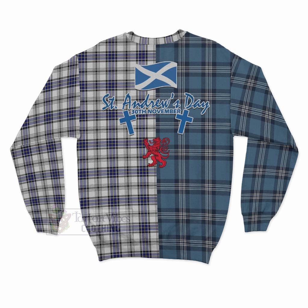 Tartan Vibes Clothing Hannay Tartan Sweatshirt Happy St. Andrew's Day Half Tartan Style