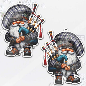 Hannay Tartan Bagpiper Gnome Christmas Ornament