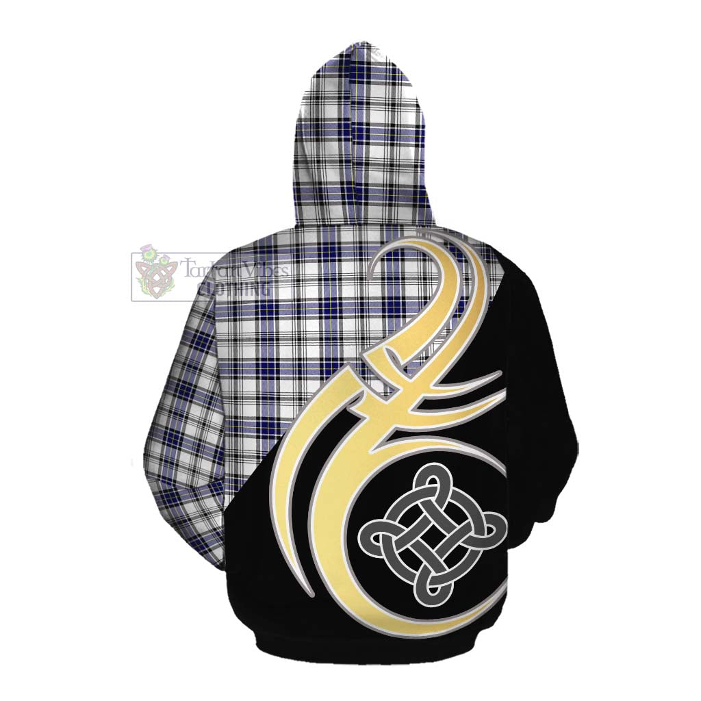 Tartan Vibes Clothing Hannay Tartan Cotton Hoodie with Family Crest and Celtic Symbol Style