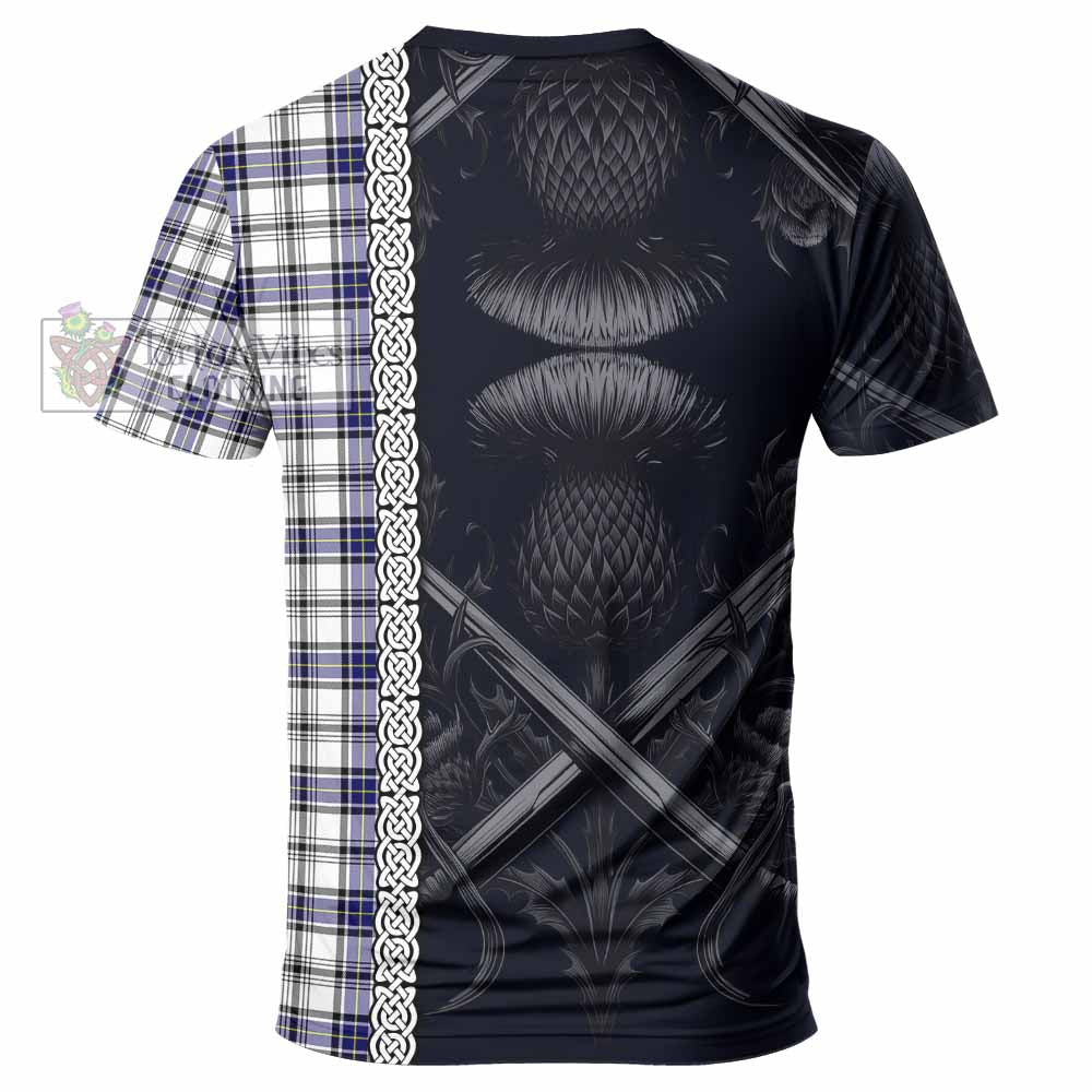 Tartan Vibes Clothing Hannay Tartan T-Shirt with Family Crest Cross Sword Thistle Celtic Vibes