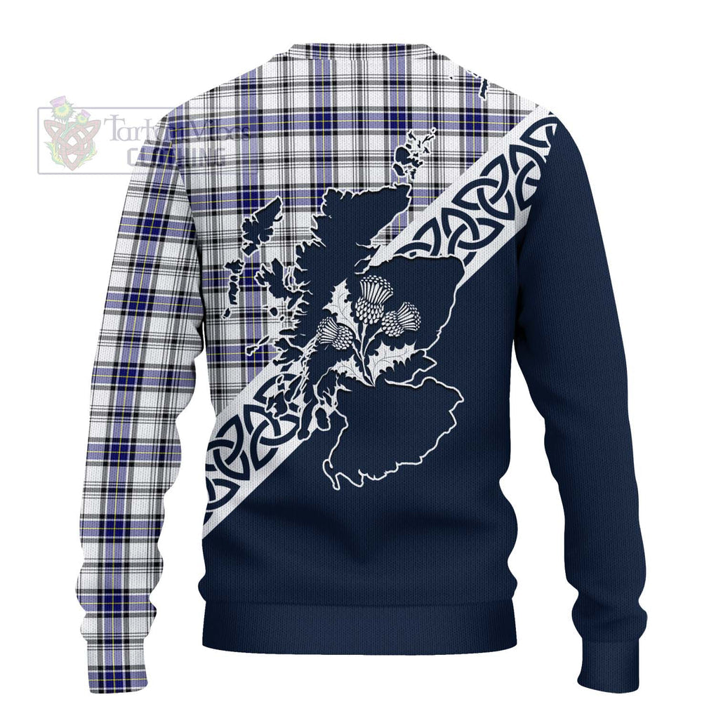 Tartan Vibes Clothing Hannay Tartan Knitted Sweater Featuring Thistle and Scotland Map