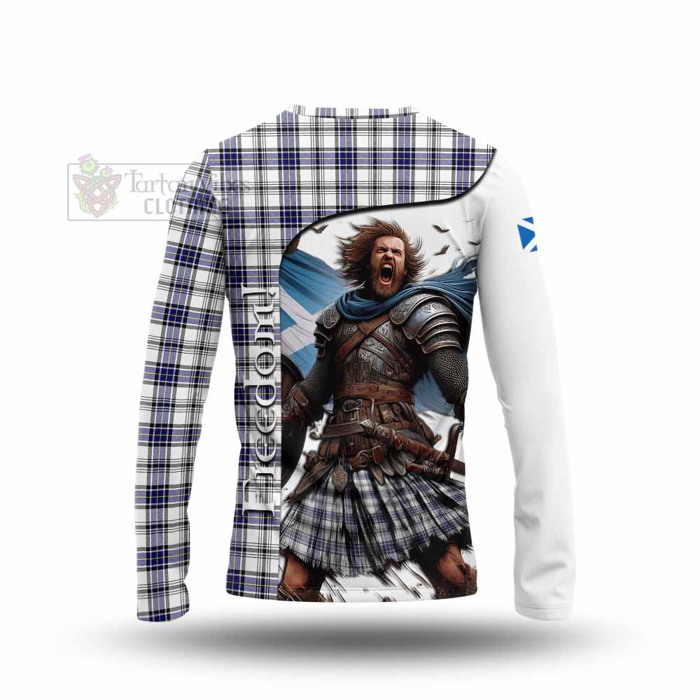 Tartan Vibes Clothing Hannay Crest Tartan Long Sleeve T-Shirt Inspired by the Freedom of Scottish Warrior