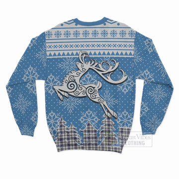 Hannay Clan Christmas Sweatshirt Celtic Reindeer Style