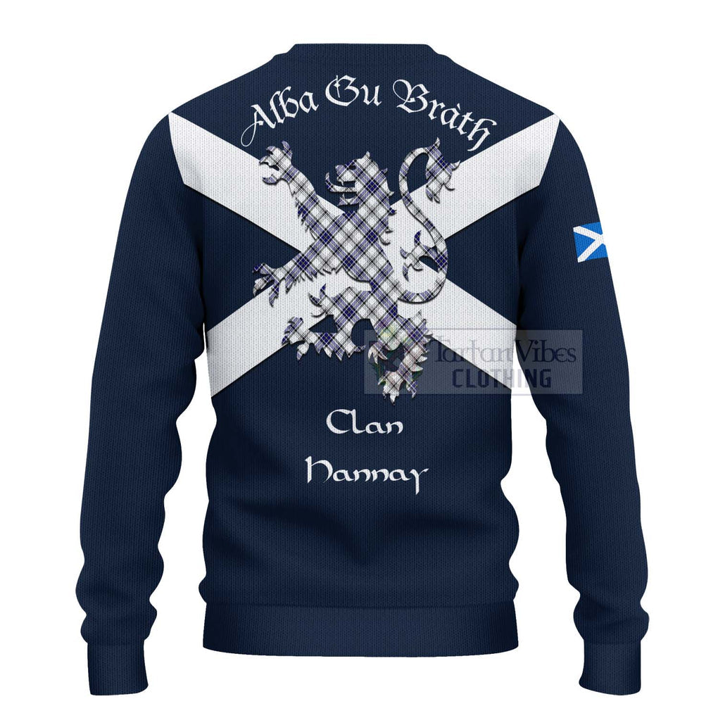 Tartan Vibes Clothing Hannay Tartan Lion Rampant Knitted Sweater – Proudly Display Your Heritage with Alba Gu Brath and Clan Name