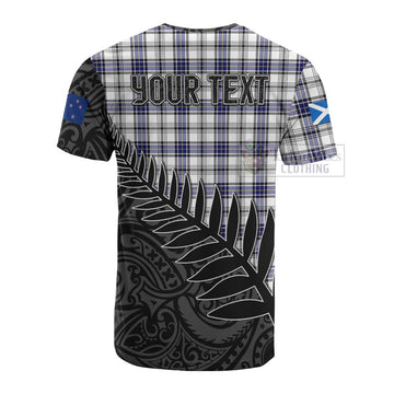 Hannay Crest Tartan Cotton T-shirt with New Zealand Silver Fern Half Style