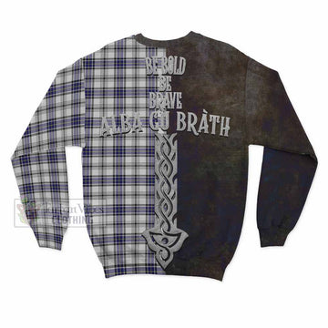 Hannay Tartan Family Crest Sweatshirt Alba Gu Brath Be Brave Lion Ancient Style - Tartan Vibes Clothing