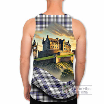 Hannay Tartan Family Crest Men's Tank Top with Scottish Ancient Castle Style - Tartan Vibes Clothing