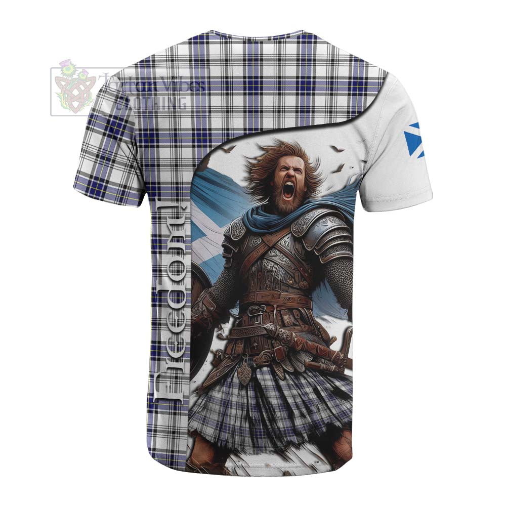 Tartan Vibes Clothing Hannay Crest Tartan Cotton T-shirt Inspired by the Freedom of Scottish Warrior