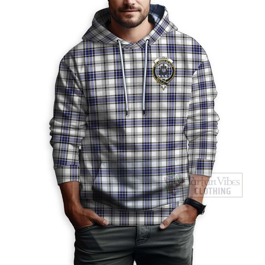 Tartan Vibes Clothing Hannay Tartan Hoodie with Family Crest Celtic Skull Style