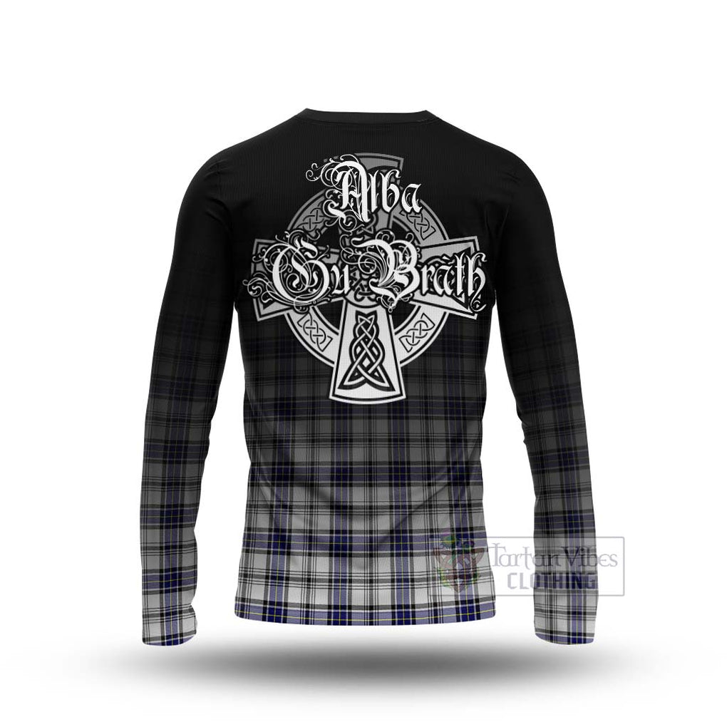 Tartan Vibes Clothing Hannay Tartan Long Sleeve T-Shirt Featuring Alba Gu Brath Family Crest Celtic Inspired