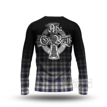 Hannay Tartan Long Sleeve T-Shirt Featuring Alba Gu Brath Family Crest Celtic Inspired