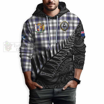 Hannay Crest Tartan Hoodie with New Zealand Silver Fern Half Style