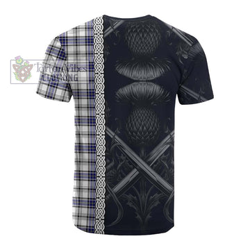 Hannay Tartan Cotton T-shirt with Family Crest Cross Sword Thistle Celtic Vibes