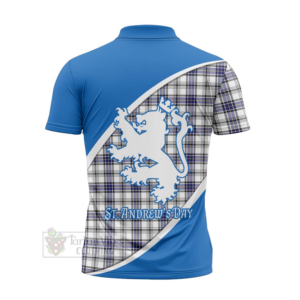 Tartan Vibes Clothing Hannay Family Crest Tartan Zipper Polo Shirt Celebrate Saint Andrew's Day in Style