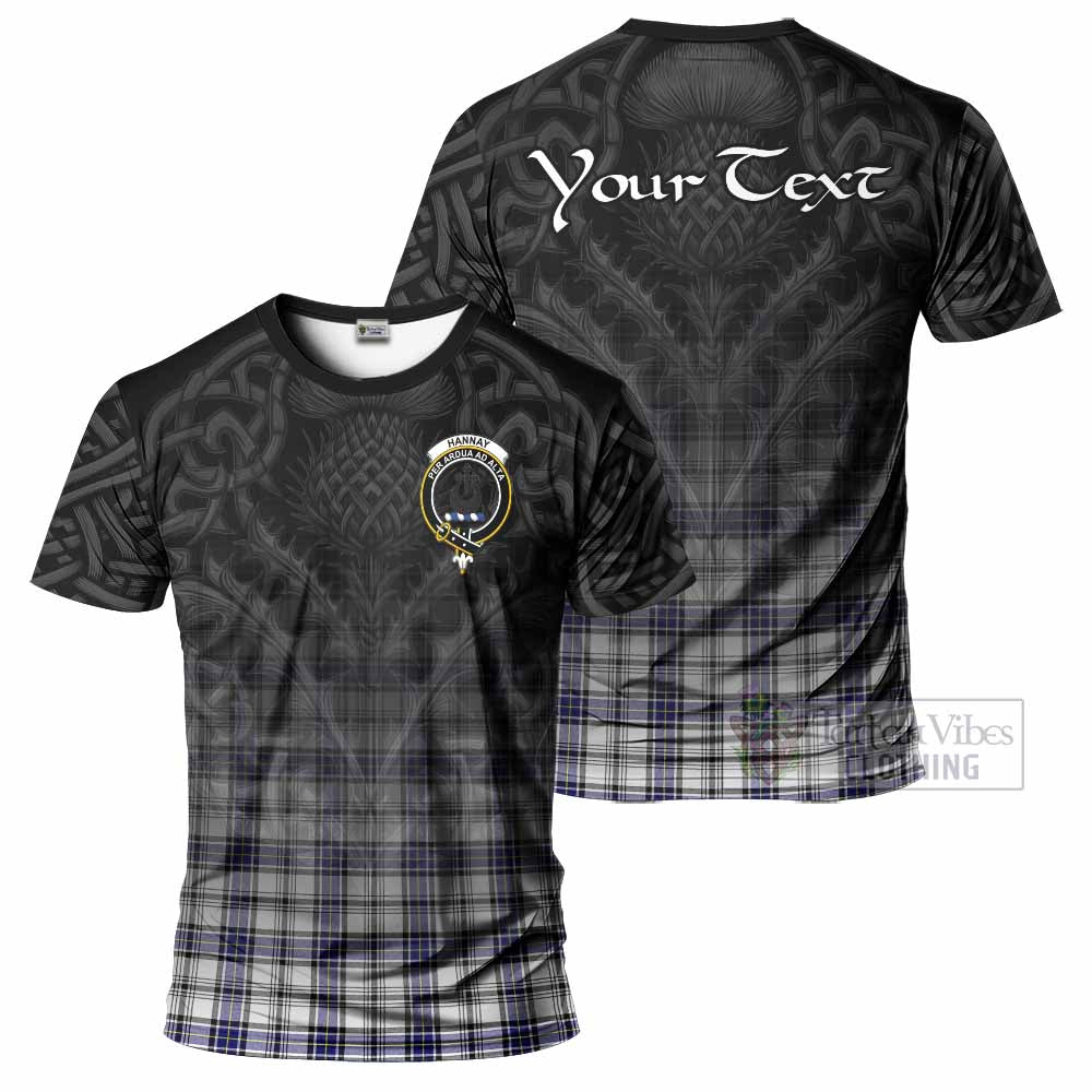 Tartan Vibes Clothing Hannay Tartan T-Shirt with Family Crest Celtic Thistle Vibes