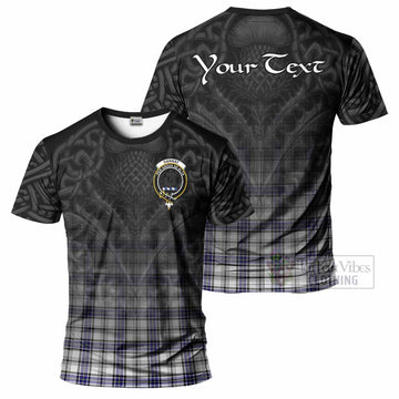 Hannay Tartan T-Shirt with Family Crest Celtic Thistle Vibes