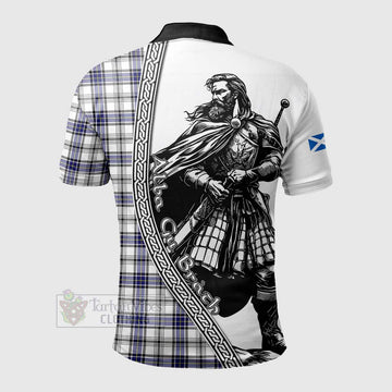 Hannay Tartan Clan Crest Polo Shirt with Highlander Warrior Celtic Style