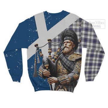 Hannay Tartan Sweatshirt with Family Crest Scottish Bagpiper Vibes