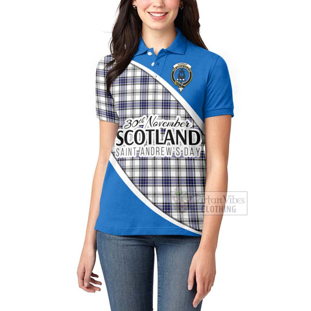 Tartan Vibes Clothing Hannay Family Crest Tartan Women's Polo Shirt Celebrate Saint Andrew's Day in Style