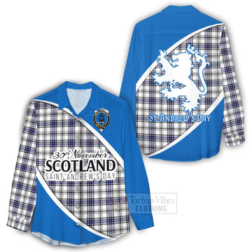 Hannay Family Crest Tartan Women's Casual Shirt Celebrate Saint Andrew's Day in Style