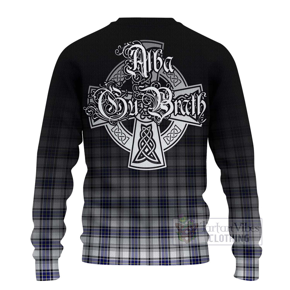 Tartan Vibes Clothing Hannay Tartan Knitted Sweater Featuring Alba Gu Brath Family Crest Celtic Inspired