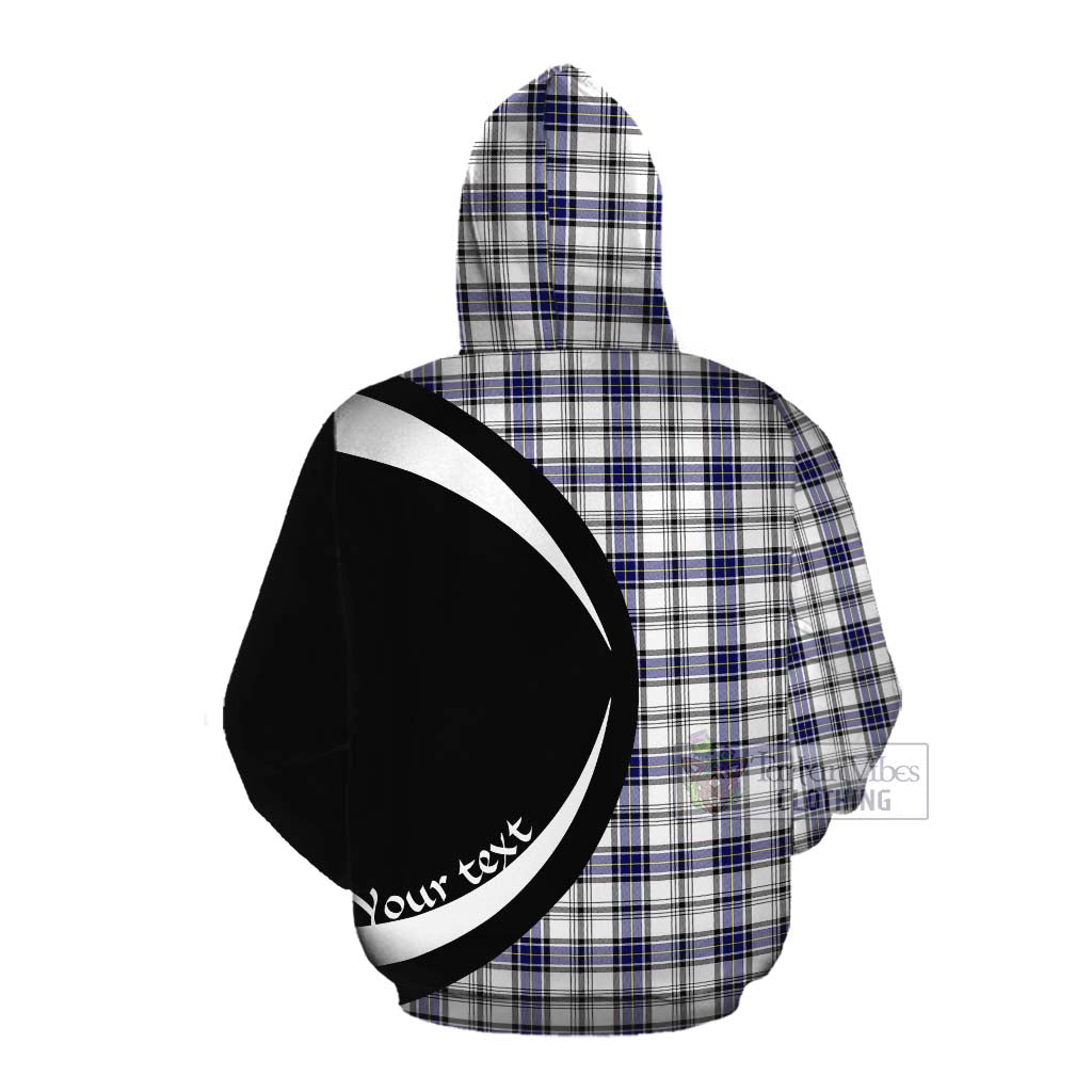 Tartan Vibes Clothing Hannay Tartan Cotton Hoodie with Family Crest Circle Style