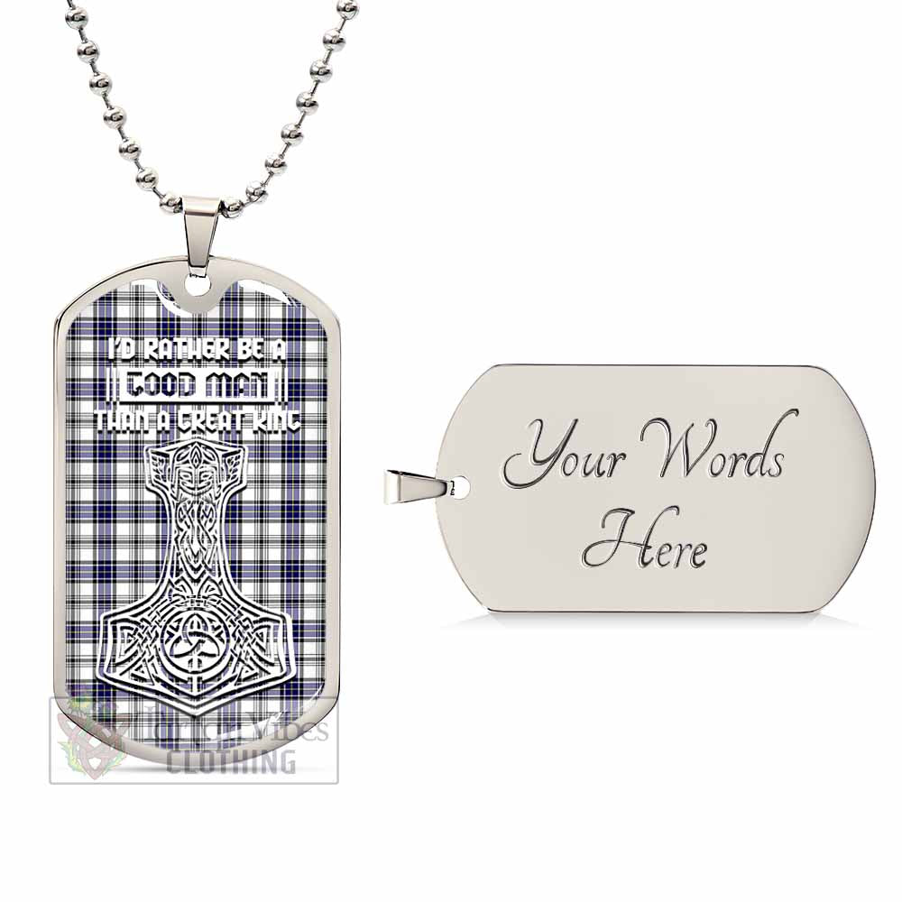 Tartan Vibes Clothing Hannay Tartan Dog Tag Necklace Viking Mjolnir Style