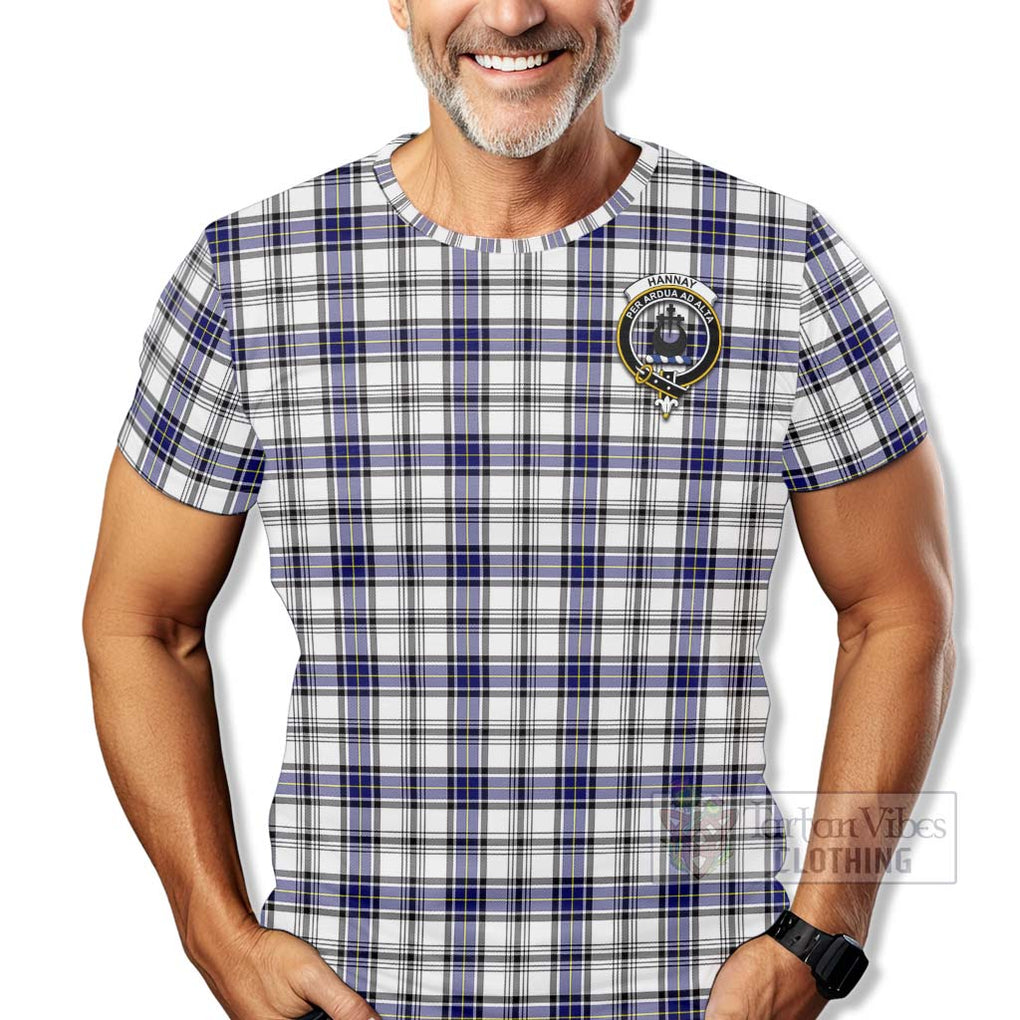 Tartan Vibes Clothing Hannay Tartan T-Shirt with Family Crest Celtic Skull Style