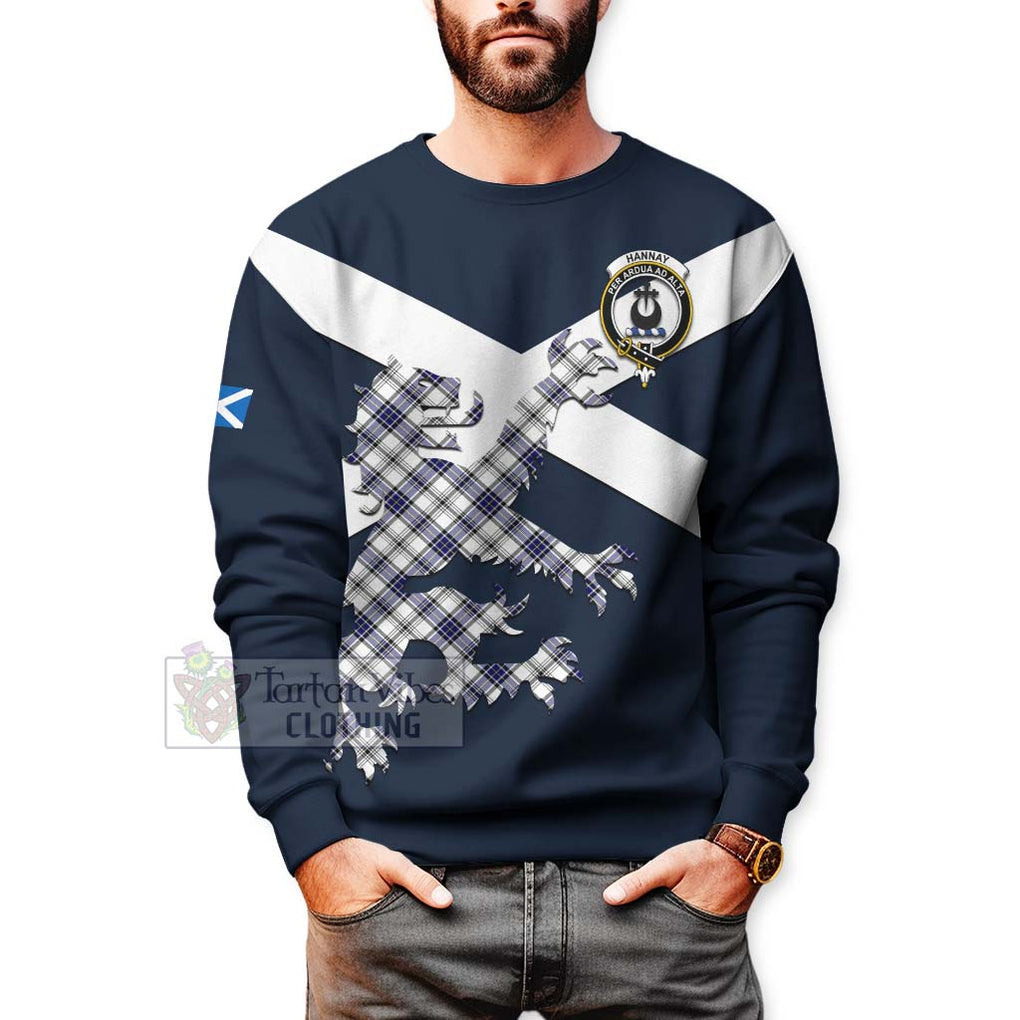 Tartan Vibes Clothing Hannay Tartan Lion Rampant Sweatshirt – Proudly Display Your Heritage with Alba Gu Brath and Clan Name