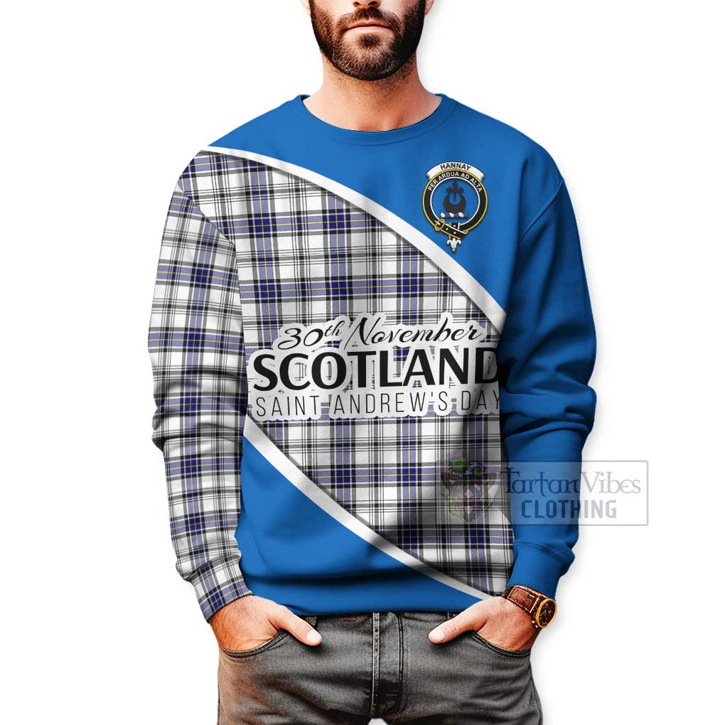 Tartan Vibes Clothing Hannay Family Crest Tartan Sweatshirt Celebrate Saint Andrew's Day in Style