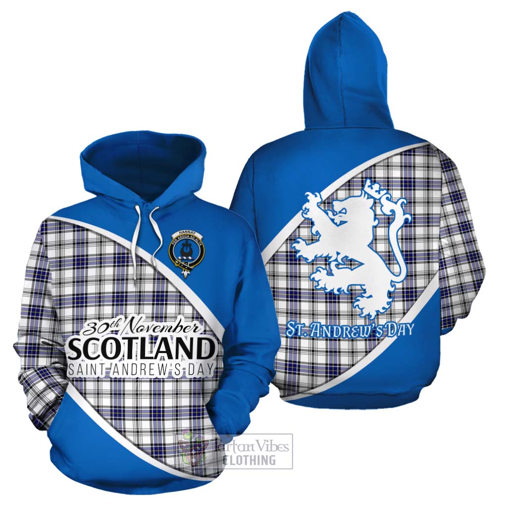 Tartan Vibes Clothing Hannay Family Crest Tartan Cotton Hoodie Celebrate Saint Andrew's Day in Style